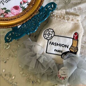 Fashion Paris White and Gray Dog Dress Chanel inspired ~Gucci’s Pawtique